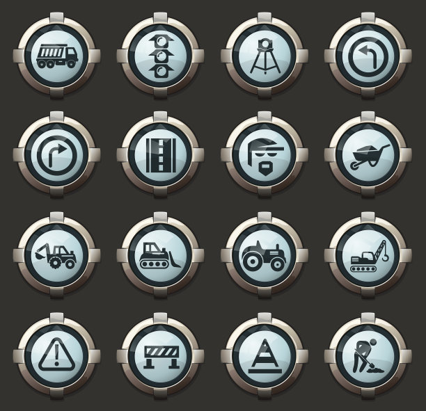 道路维修图标集图片下载