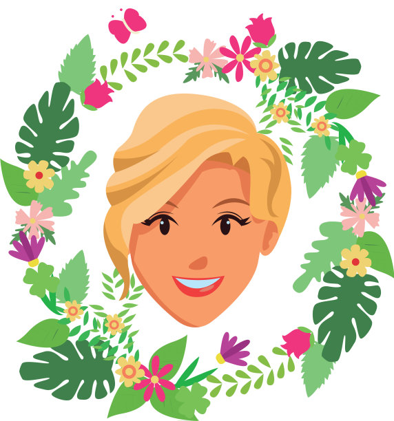 可爱女人脸卡通图片下载