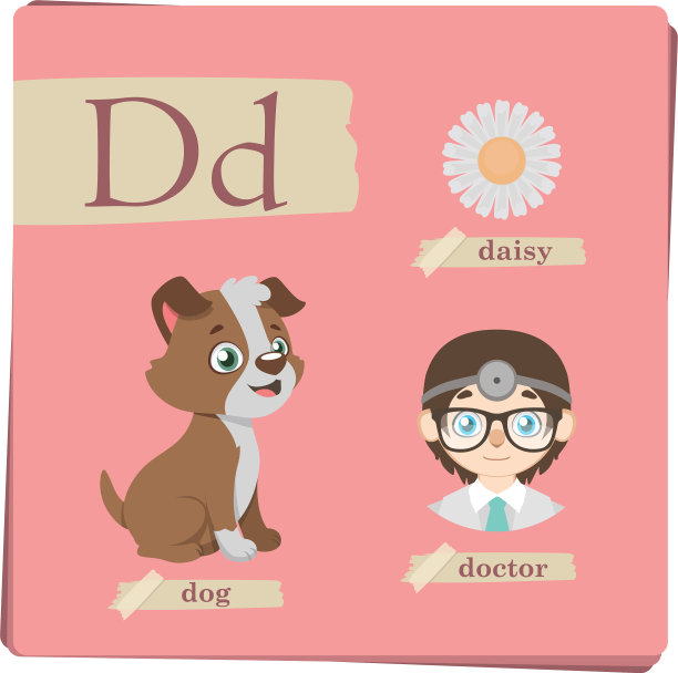 儿童的彩色字母表-字母d图片下载
