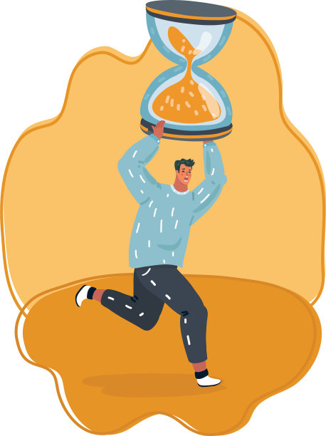 男人手中的沙漏急着完成项目图片下载