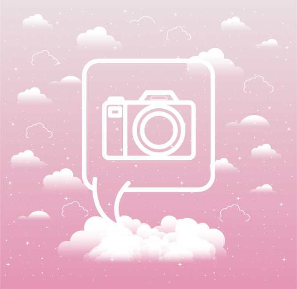 语音气泡与相机摄影趋势图标图片下载