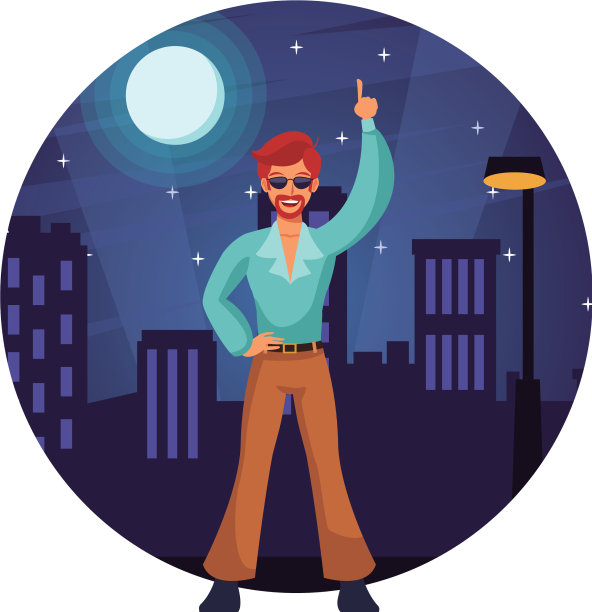 迪斯科舞厅人漫画图片下载