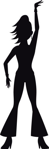 迪斯科女人轮廓图片下载