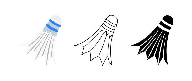 毽子图标时髦的现代直线平图片下载