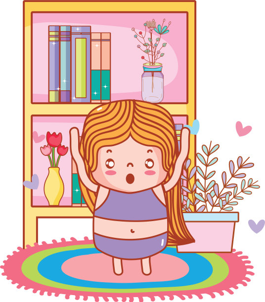 可爱女孩的卡通图片下载