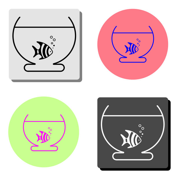 鱼缸扁平图标图片下载