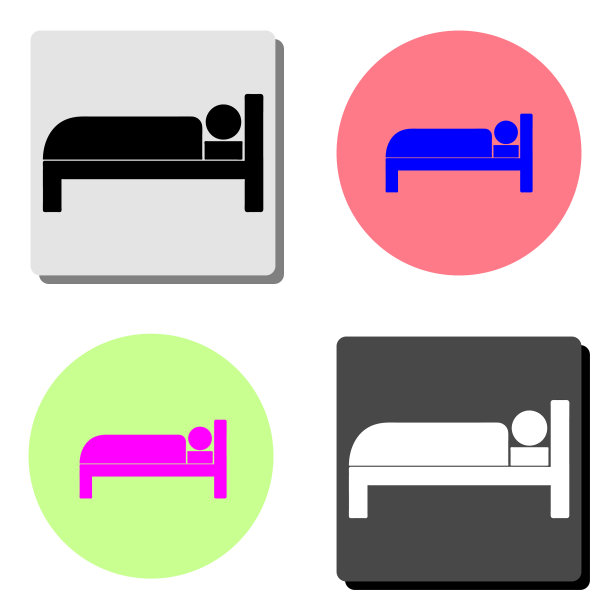 酒店房间床平图标图片下载