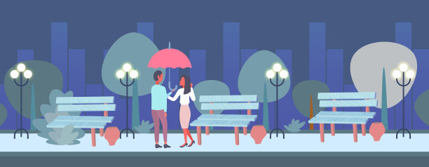 情侣撑伞后视图男人女人图片下载