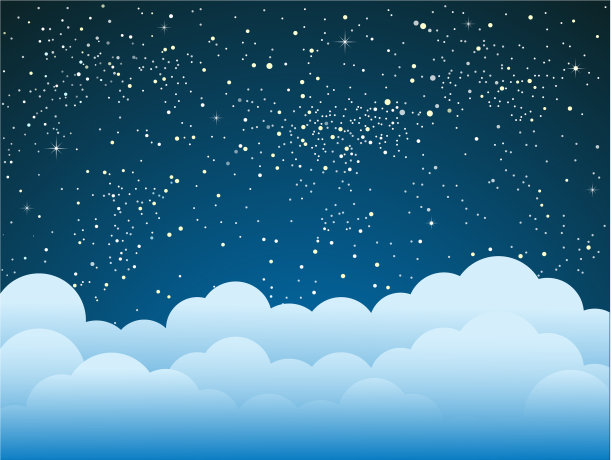 繁星满天，蓝云闪烁，繁星满天图片下载