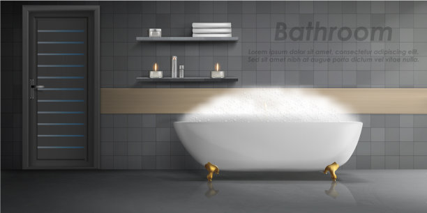 现代浴室内部的模型图片下载