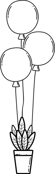 派对气球，氦气和室内植物图片下载