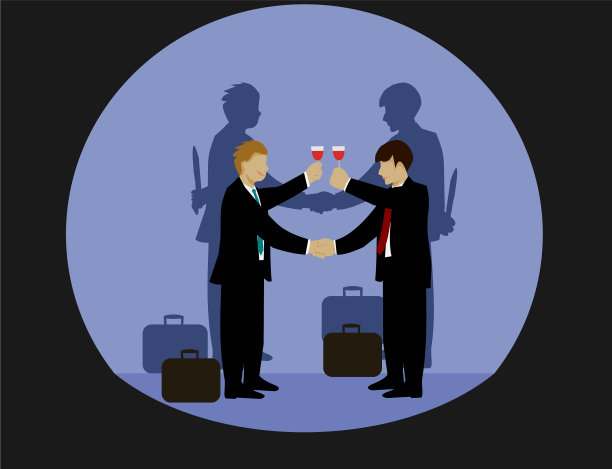 商人们手牵着手喝酒图片下载