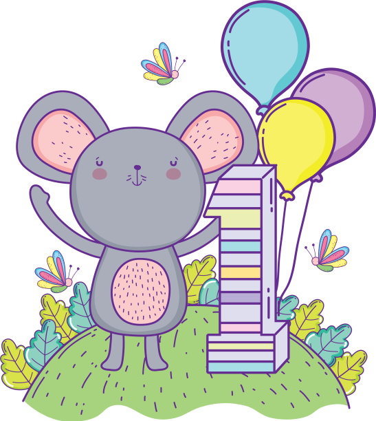 带着气球的老鼠在野外图片下载