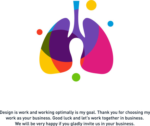 彩色肺标志概念健康肺图片下载
