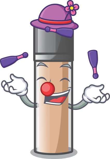 在一个卡通瓶子里耍粉底妆图片下载