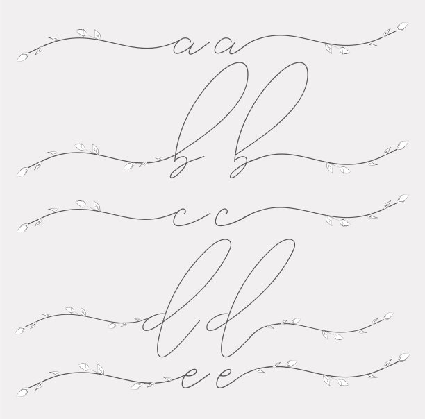 手写花卉小写字母和图片下载