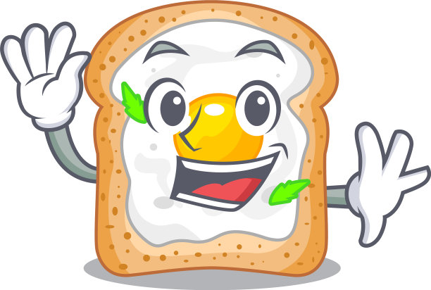 挥动的三明治与形状在鸡蛋卡通图片下载