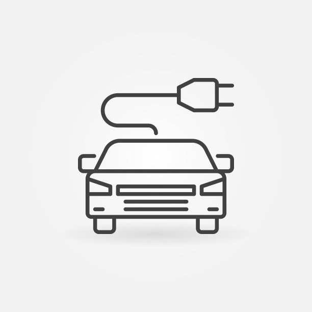 现代电动汽车与插头图标图片下载