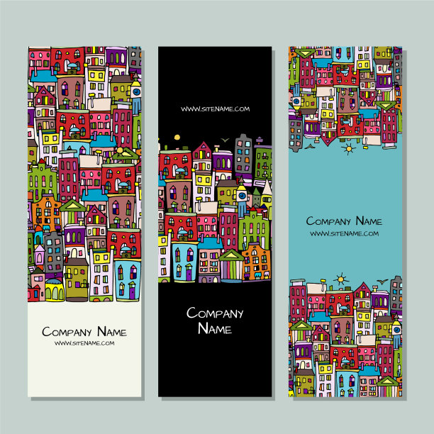 条幅设计欧洲城市街道图片下载