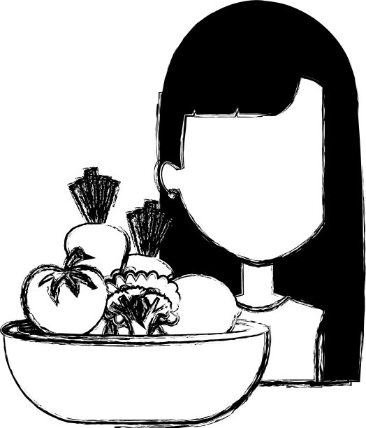 菜里有蔬菜的女人图片下载