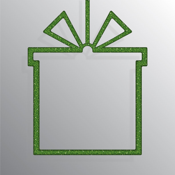 购物箱横幅绿色亮片背景图片下载