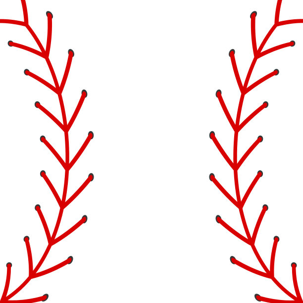 红色缝线的抽象棒球图像图片下载