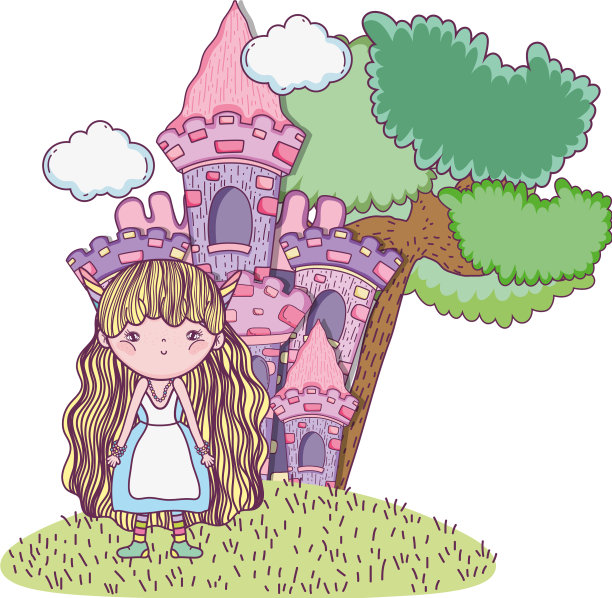 可爱的小仙女和城堡的性格图片下载