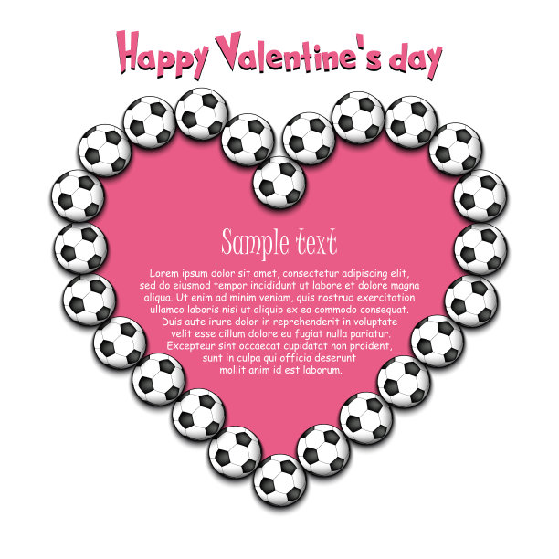 足球带来的情人节快乐图片下载