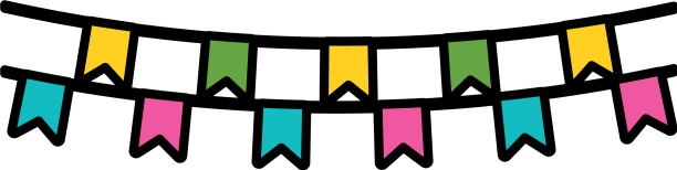 花环上挂着装饰性的图标图片下载