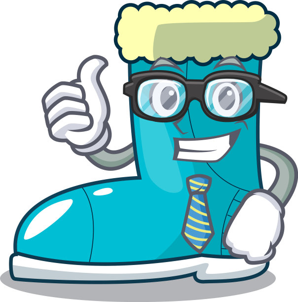 商人冬季靴子毛皮隔离吉祥物图片下载