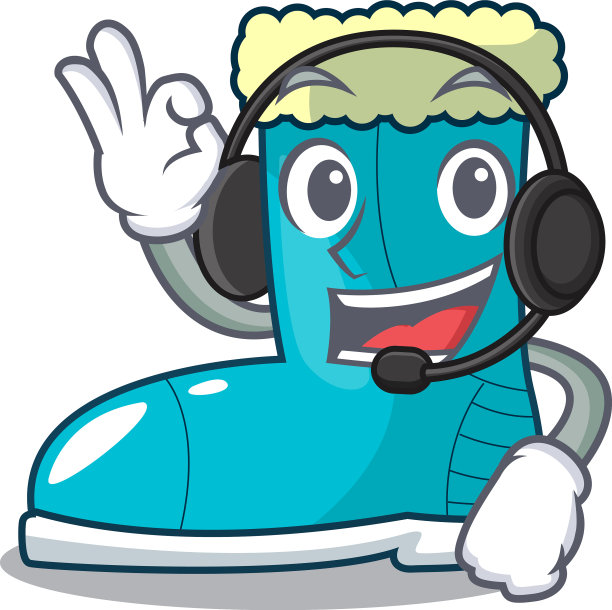 带耳机的冬靴形状卡通搞笑图片下载