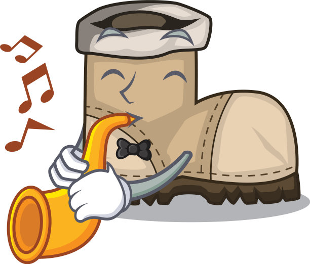 带喇叭的工作靴上面有一个字符耙图片下载