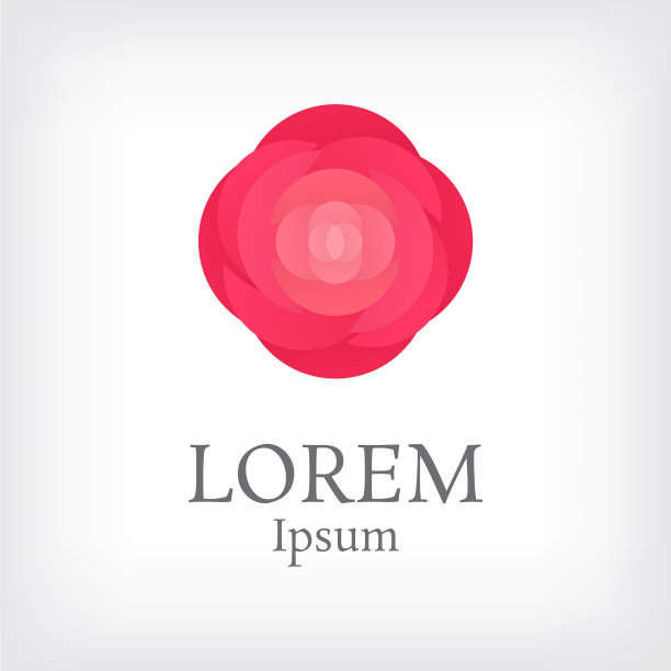 红玫瑰层方形标志图片下载