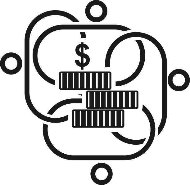 承诺团队合作共同经营黑色标志图片下载