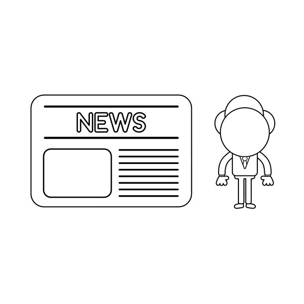 商人性格以报纸黑色轮廓图片下载