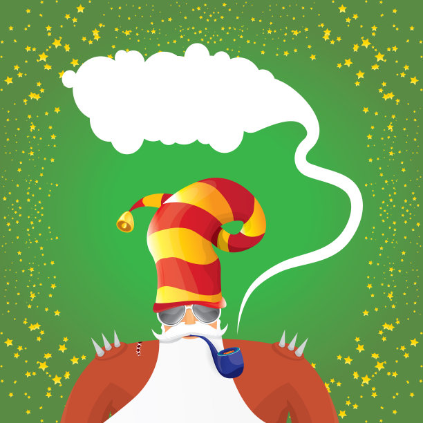 DJ摇滚圣诞老人与吸烟图片下载