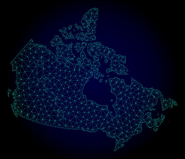 多边形胴体网格地图的加拿大图片下载