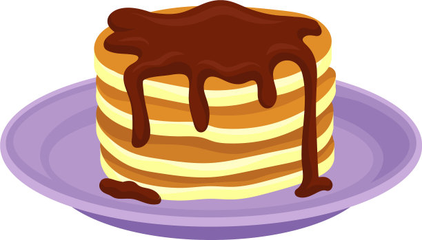 一堆美味的煎饼，上面点缀着巧克力图片下载