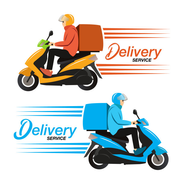 送货服务骑摩托车图片下载