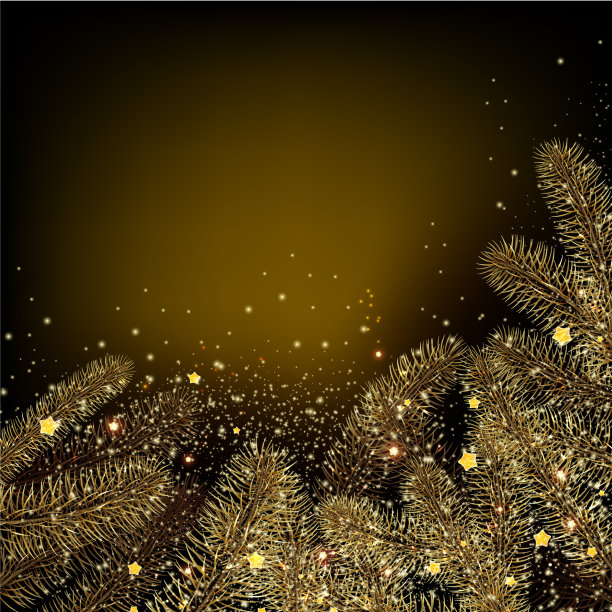 圣诞背景与金杉枝图片下载