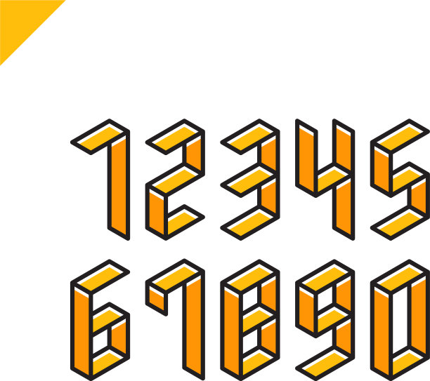 收集等距运动数字设置字体图片下载