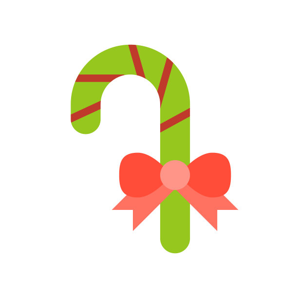 糖果手杖圣诞相关的扁平风格的图标图片下载