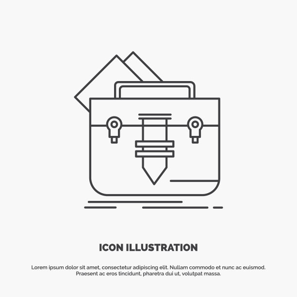 公事包，公事包，文件夹，文件夹图标线图片下载