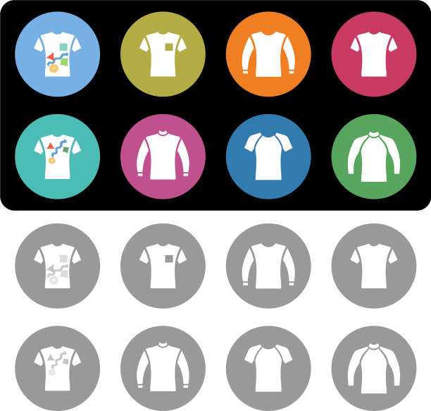 毛衣运动衫t恤图标集图片下载