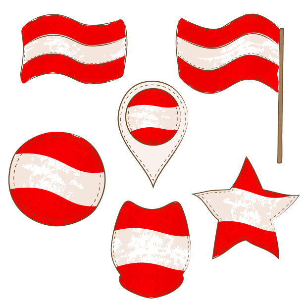 奥地利国旗以不同的形式表演图片下载