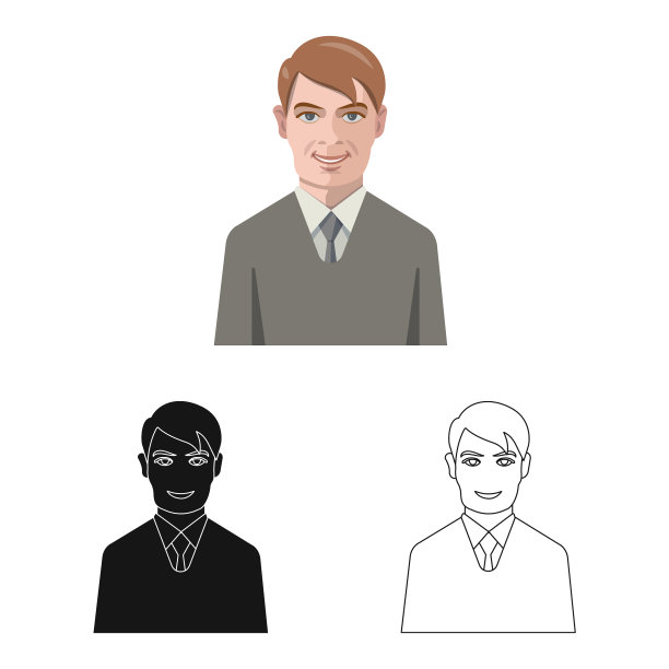 孤立的对象发型和职业图标图片下载