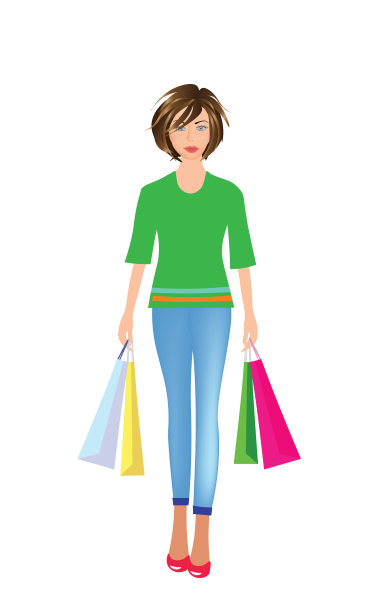 拿着购物袋的女孩图片下载