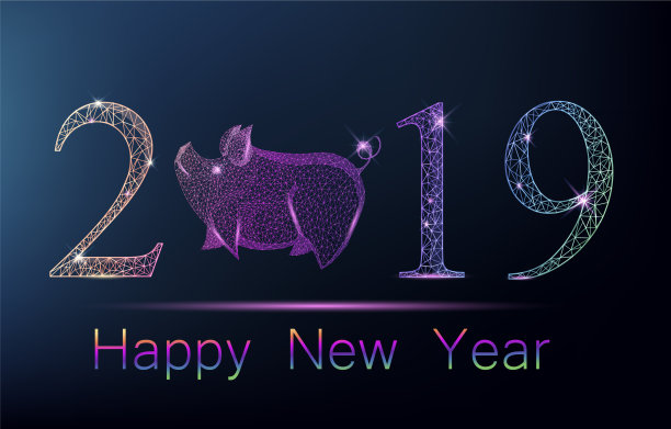 可爱的多边形猪在2019年的零的地方图片下载