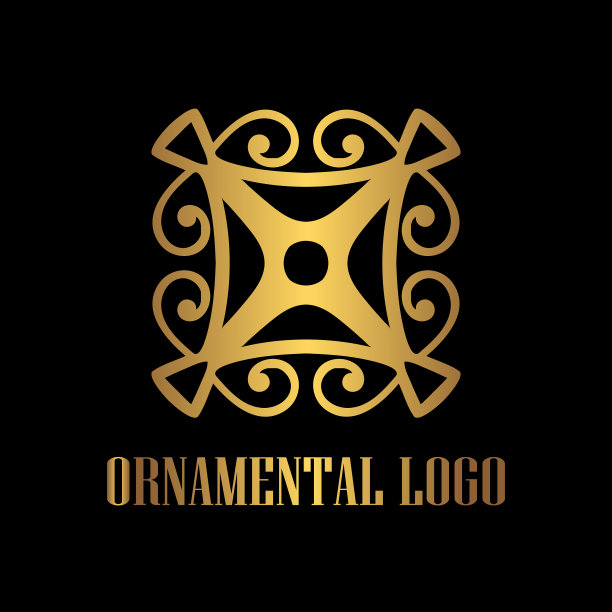 装饰艺术金色标志图片下载