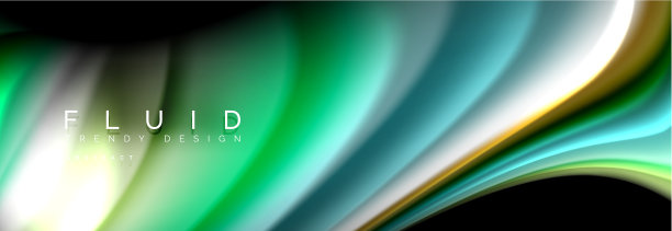 明亮的彩色液体流体线条上的黑色图片下载